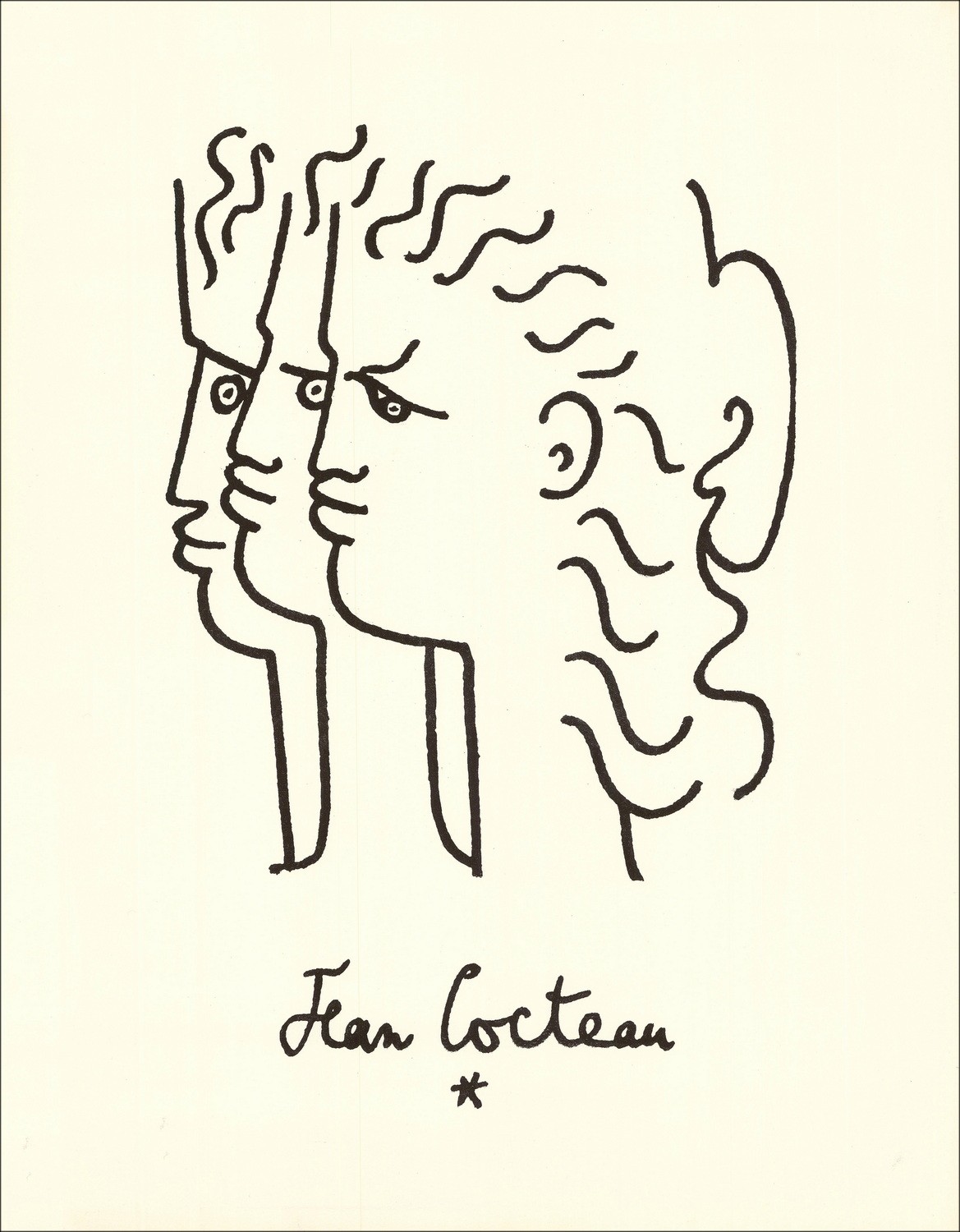 Jean Cocteau - Lithografische "portretten van profielen" 49x35cm