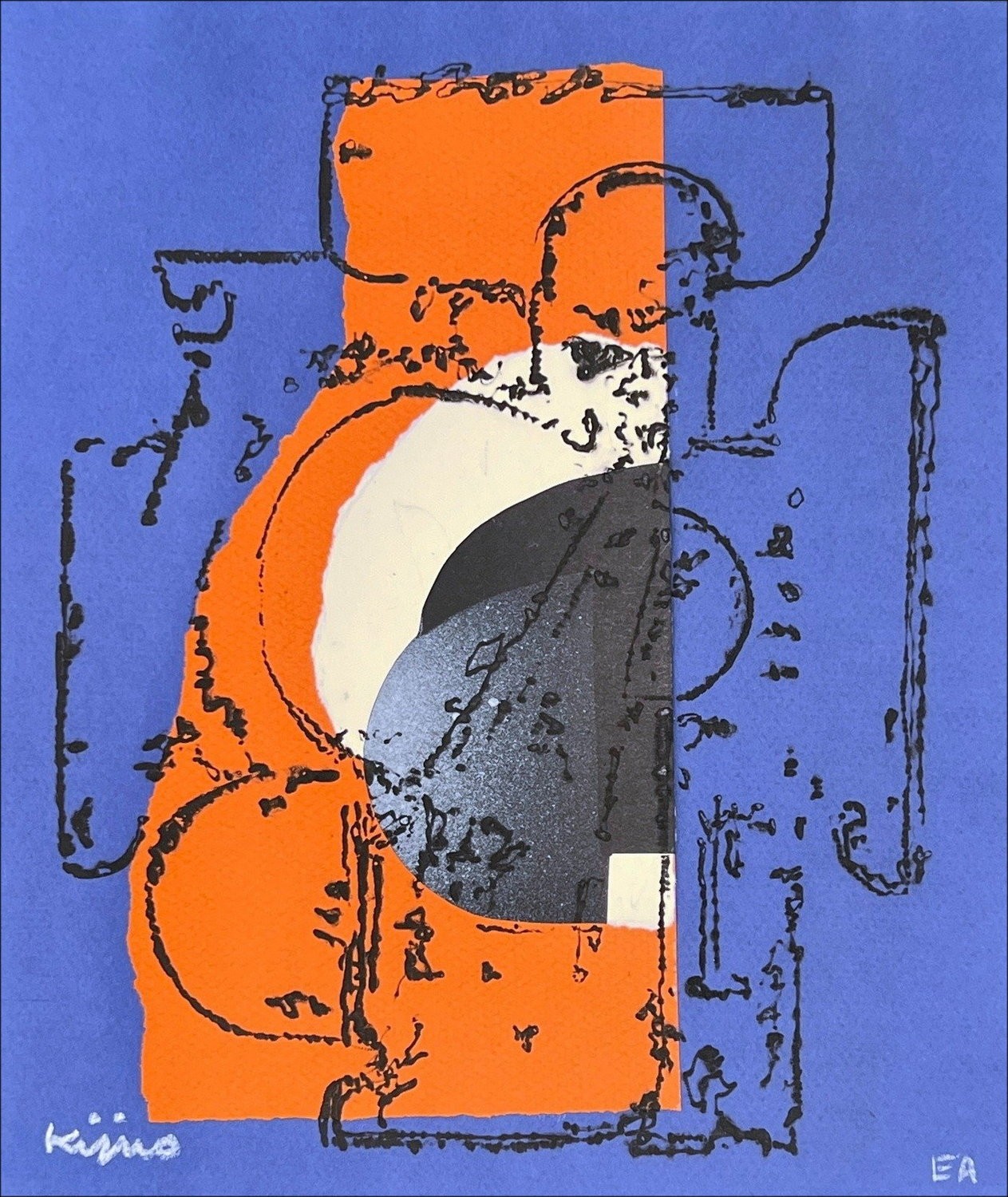 Ladislas Kijno – Composition bleu, gravure signée