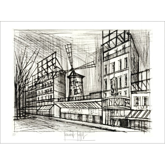 Comprar Grabado original Bernard Buffet Paris Le Moulin Rouge 1970