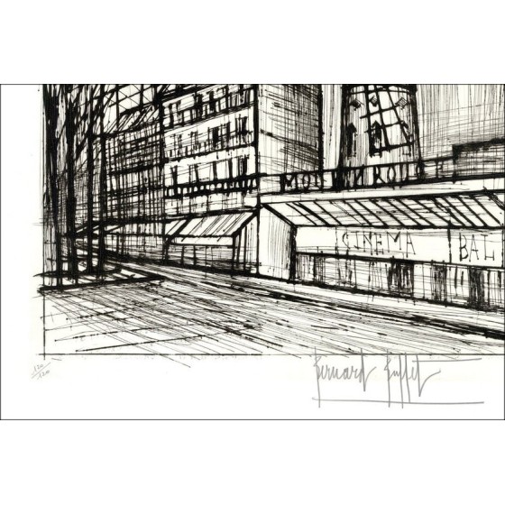 Koop originele gravure Bernard Buffet Paris Le Moulin Rouge 1970