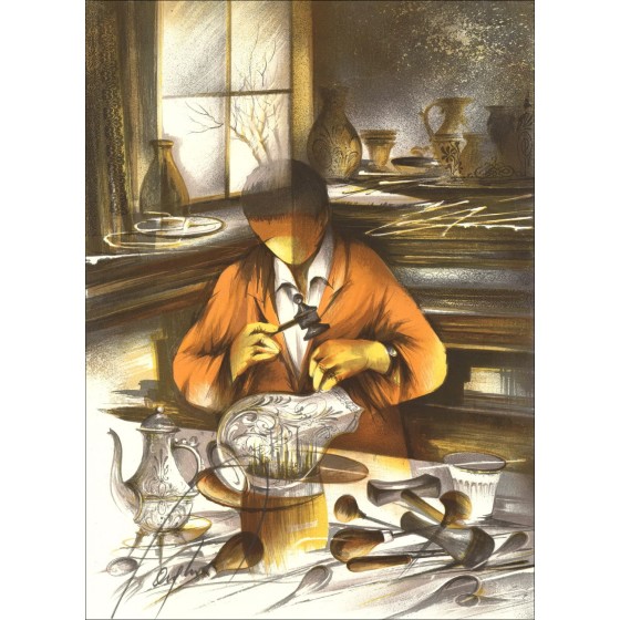 Kaufen Sie Original-Lithographie Raymond Chicken Goldsmith 1984
