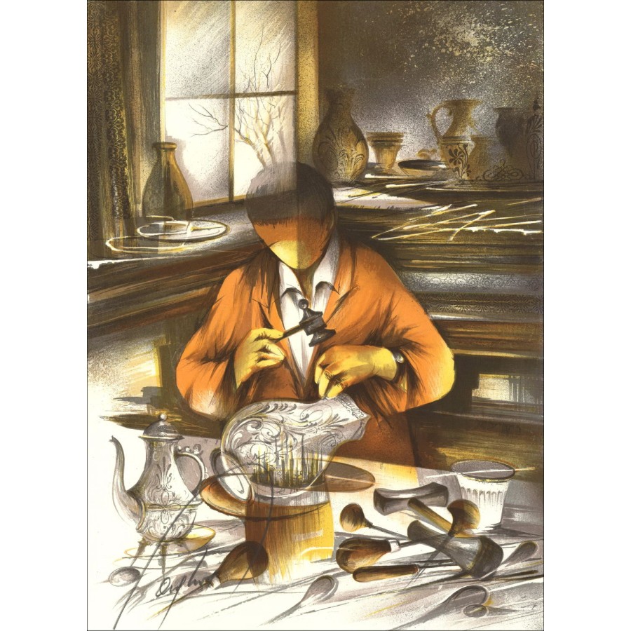 Buy Original Lithograph by Raymond Poulet The Goldsmith 1984