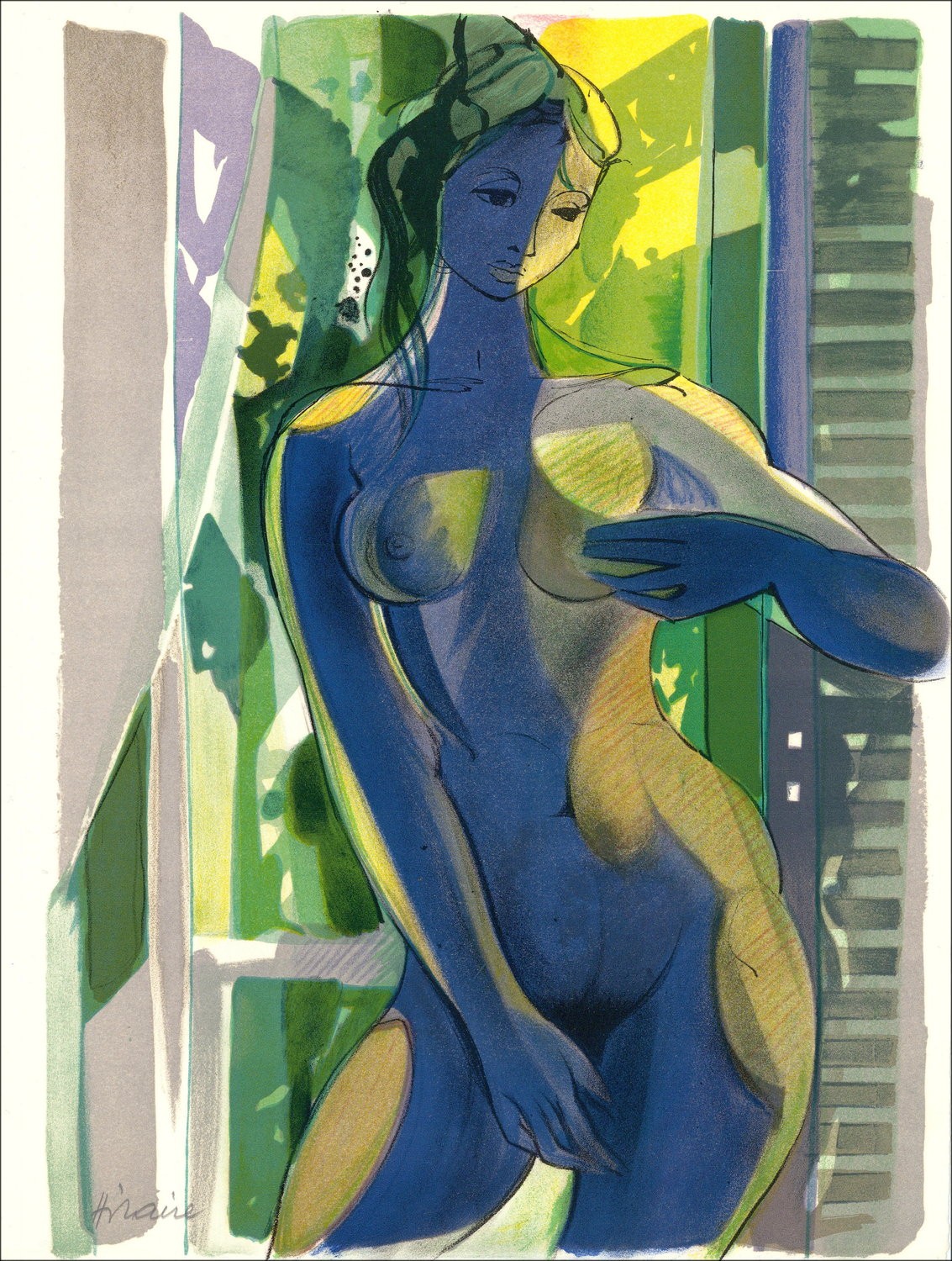 Buy Original Lithograph by Camille HILAIRE Women, Suzanne 38x29cm