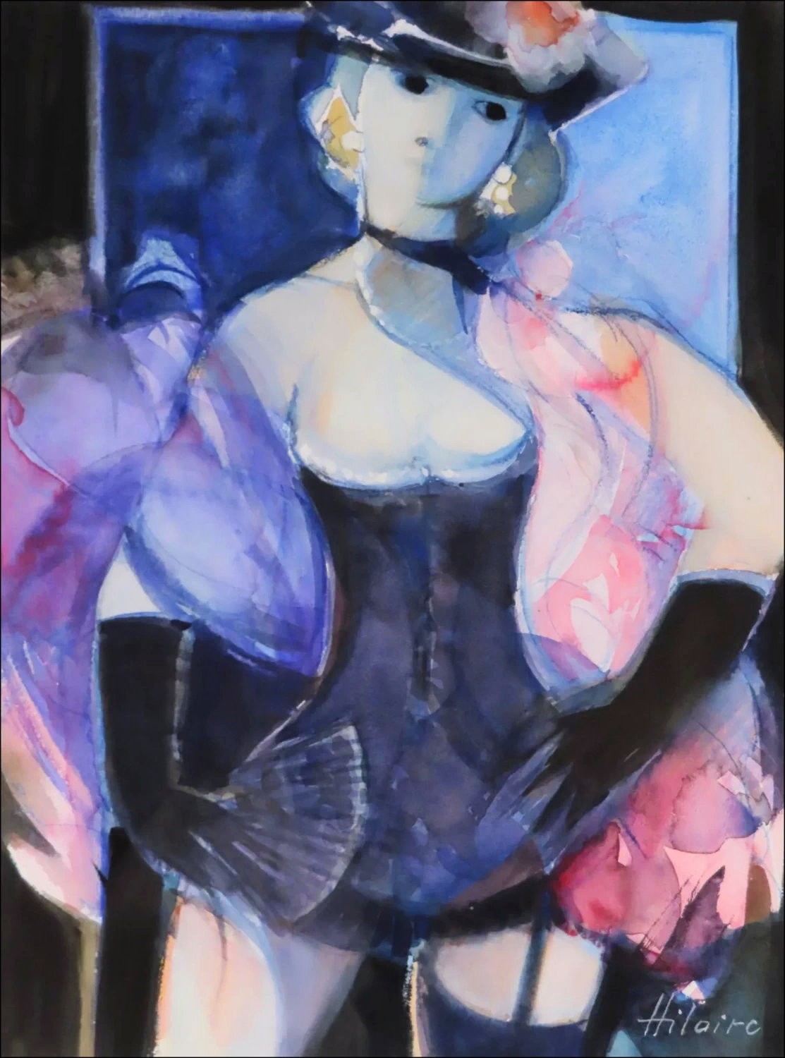 ➦ Kabaretttänzer von Camille Hilaire Original Aquarell 40x30cm