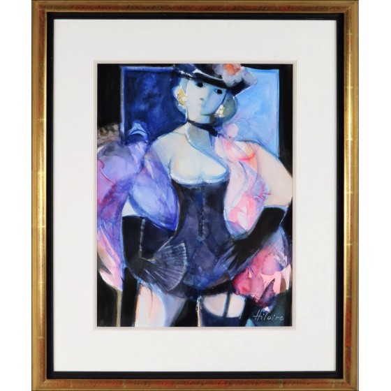 ➦ La danseuse de cabaret de Camille Hilaire Aquarelle originale 40x30cm