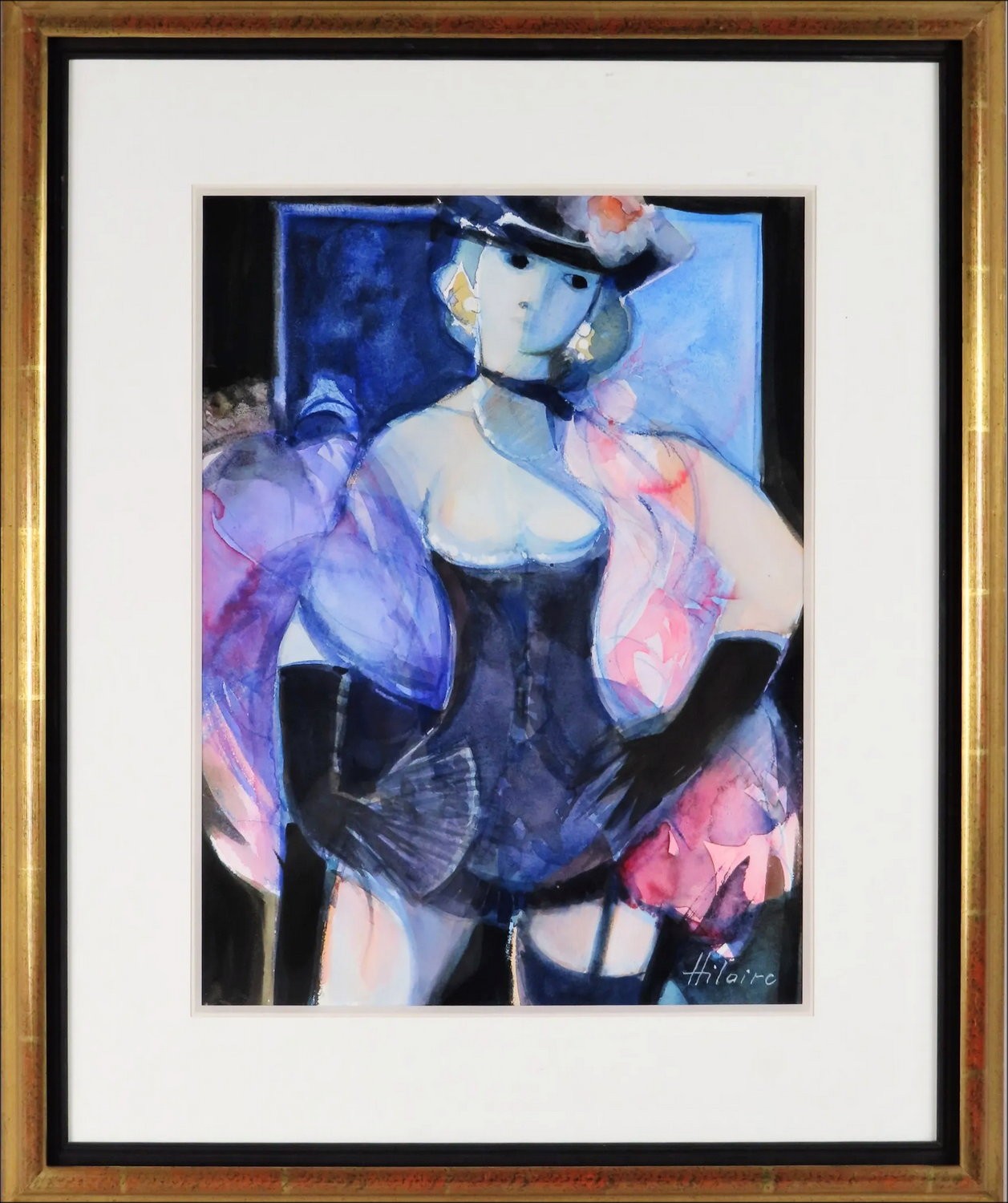 ➦ La danseuse de cabaret de Camille Hilaire Aquarelle originale 40x30cm