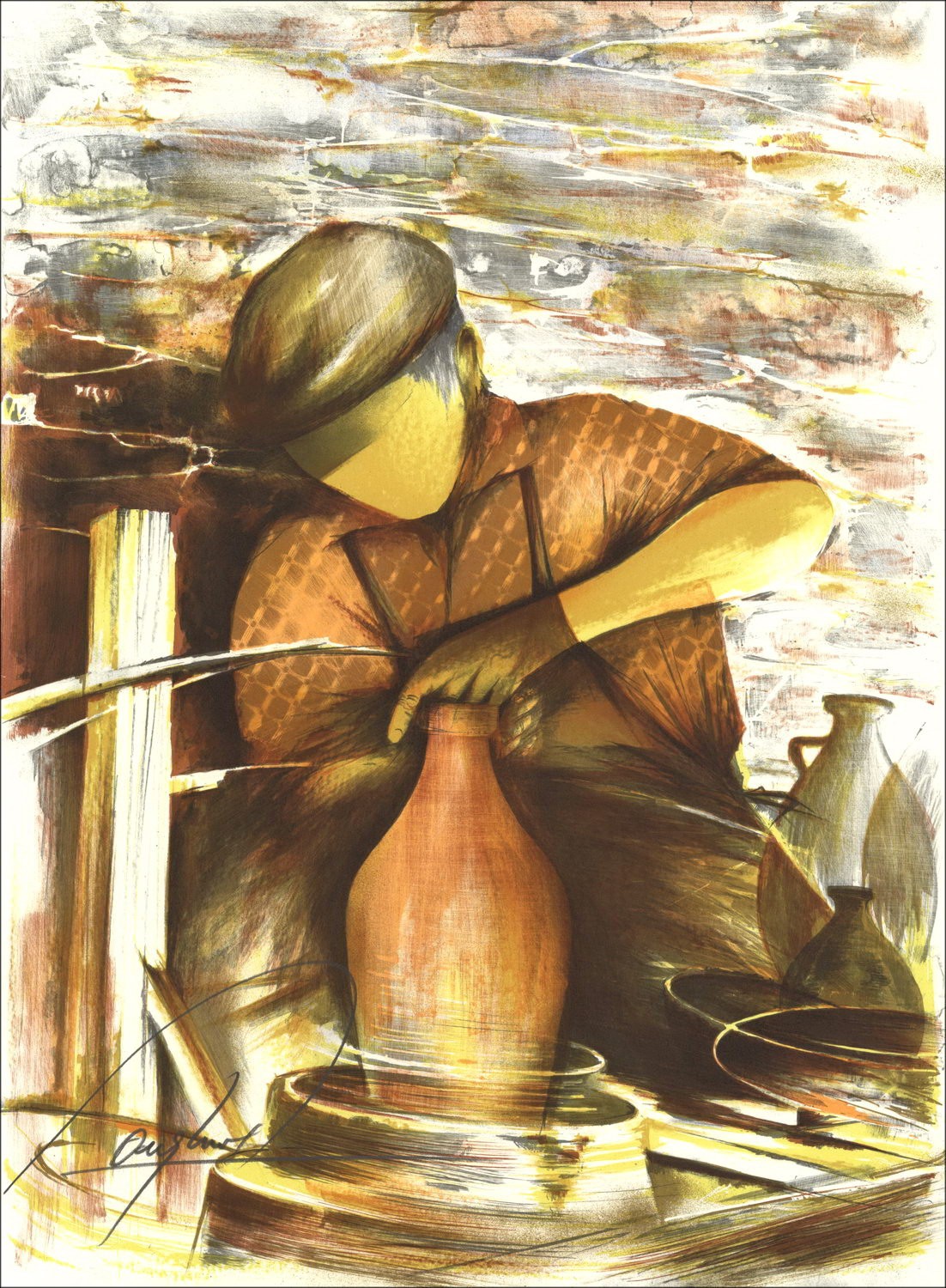 Koop Raymond POULET Lith 1984 Originele Le Potier 1984