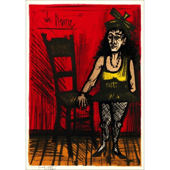 ➦ Cirque La Dwarf Buffet a buffet originale Mourlot 1968 