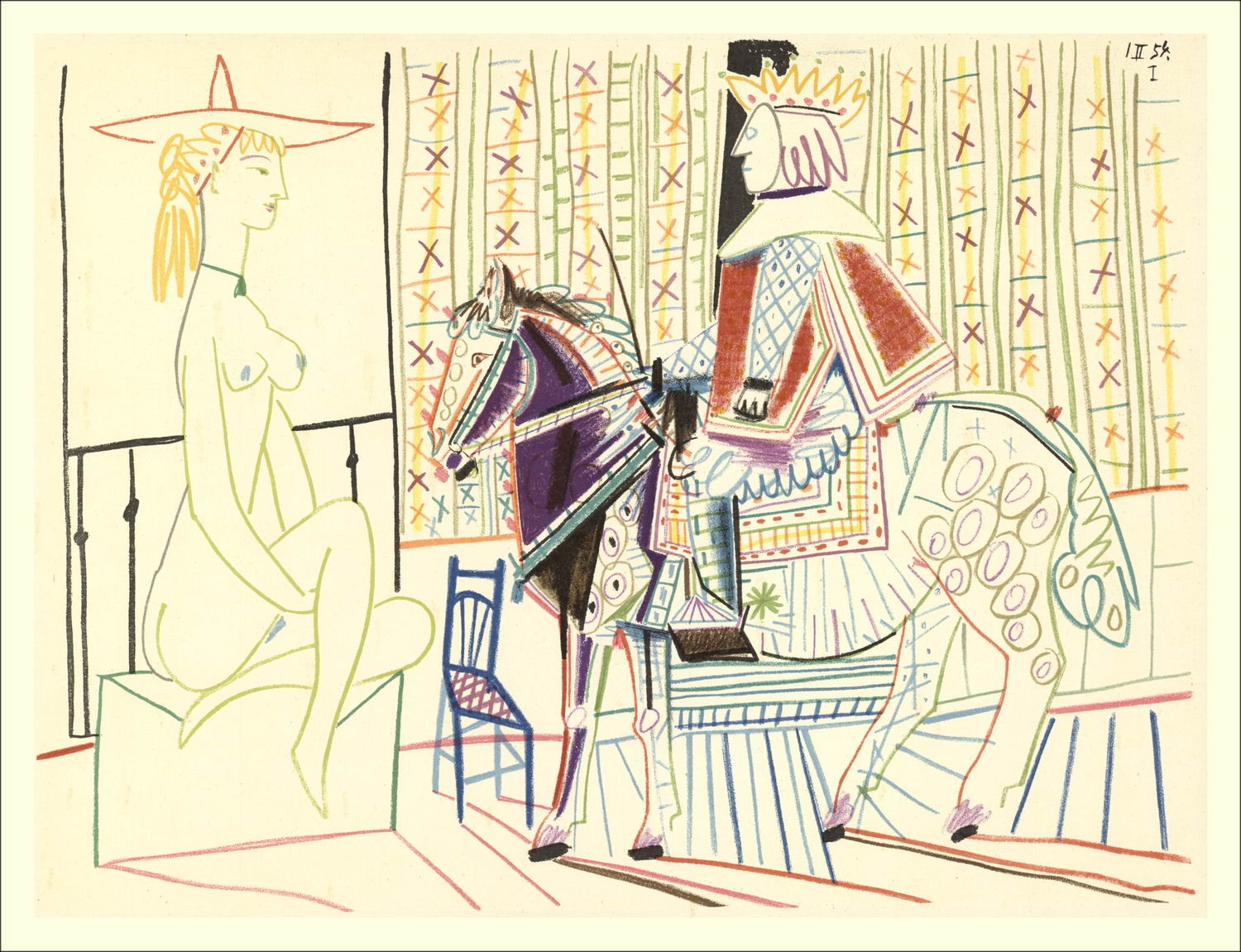 De menselijke komedie, lithografie 26x35cm van Picasso, 1954 - te koop