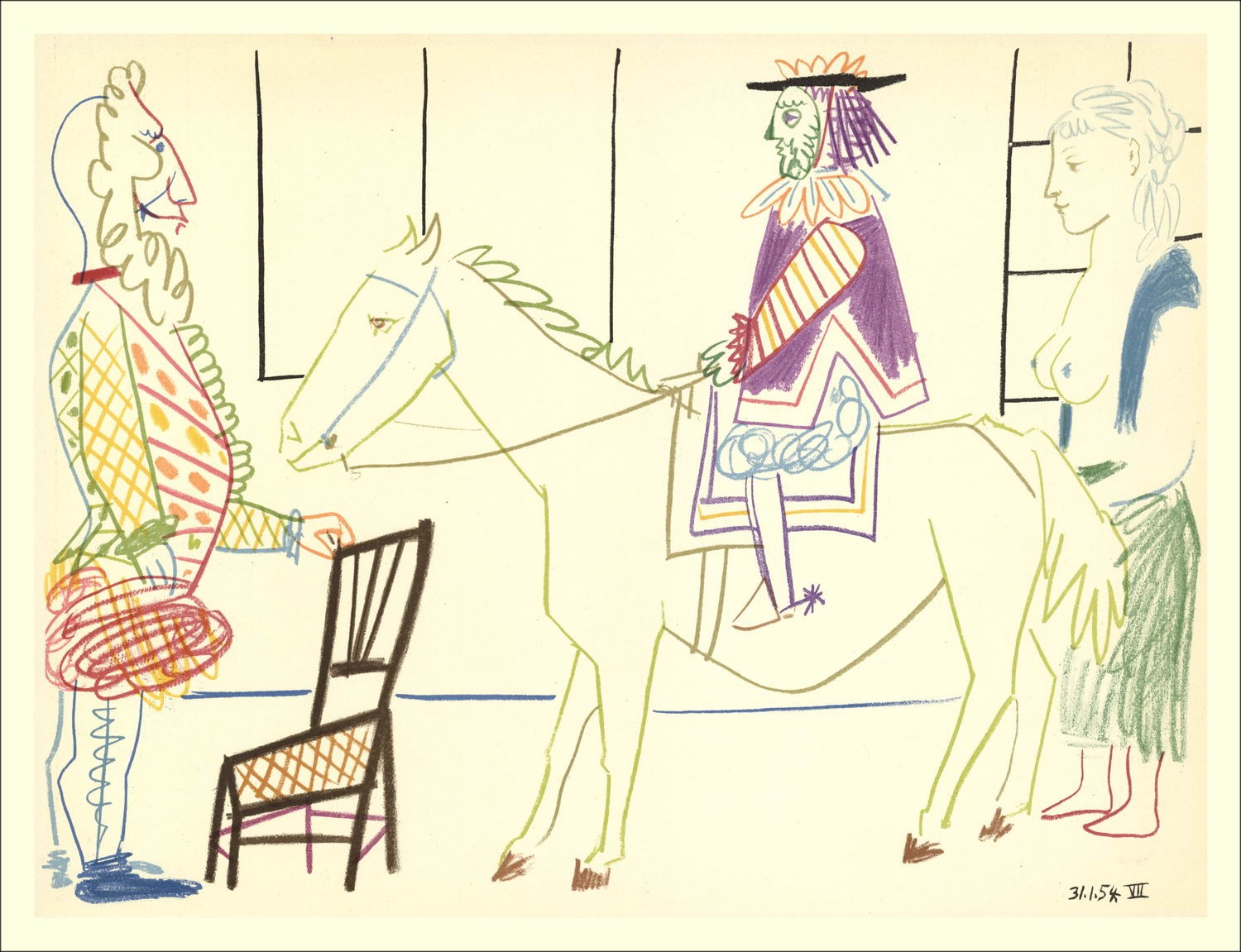 ➜ Lithographie Pablo Picasso der menschliche Komödie Mourlot 1954