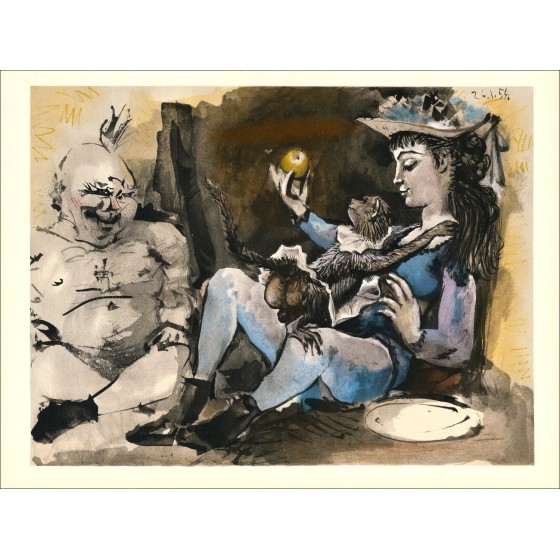 ➔ Pablo Picasso Litografía La comedia humana 26.1.54"26x35cm