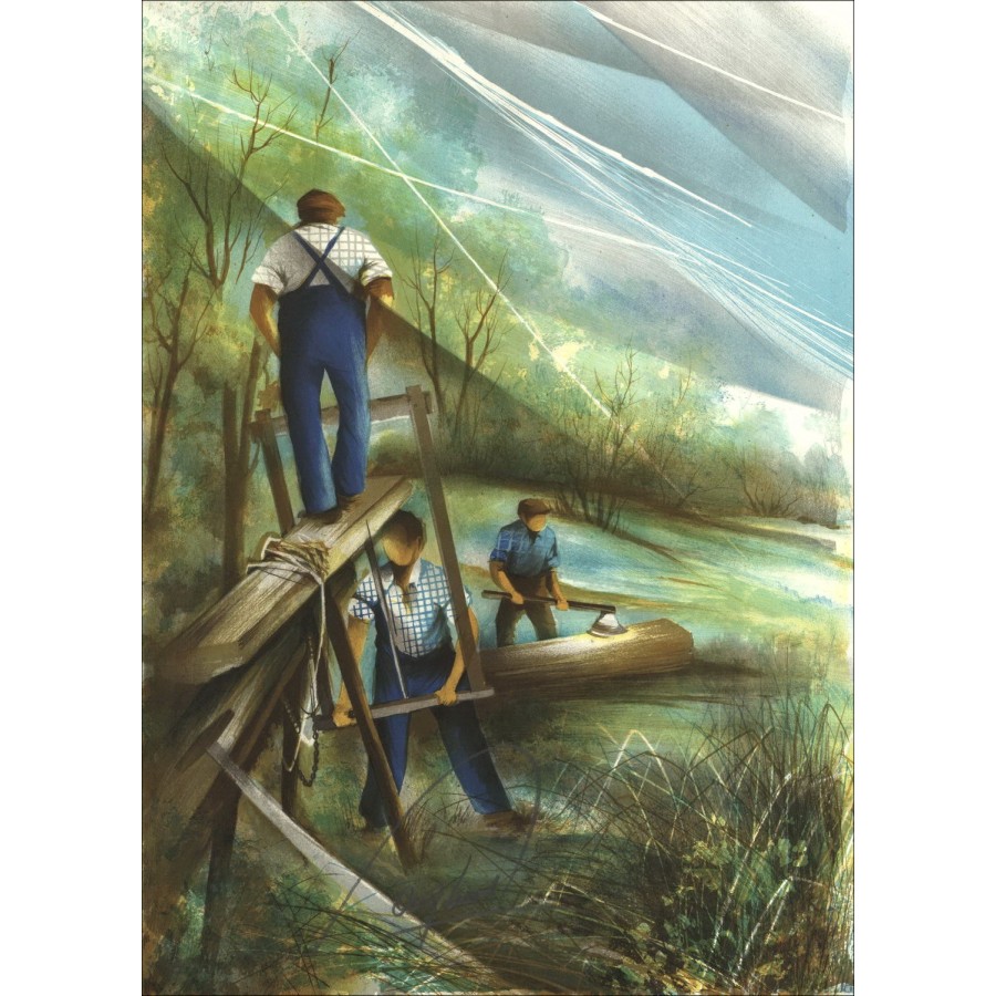 Acheter Le Scieur de Long de Raymond POULET Lithographie Originale 1984