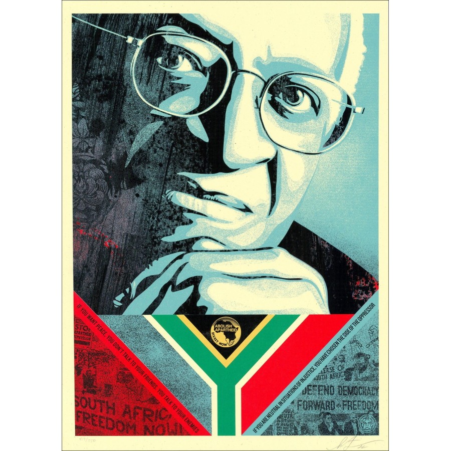 "Desmond Tutu" di Shepard Fasy 2022 - Stampa schermo in edizione limitata