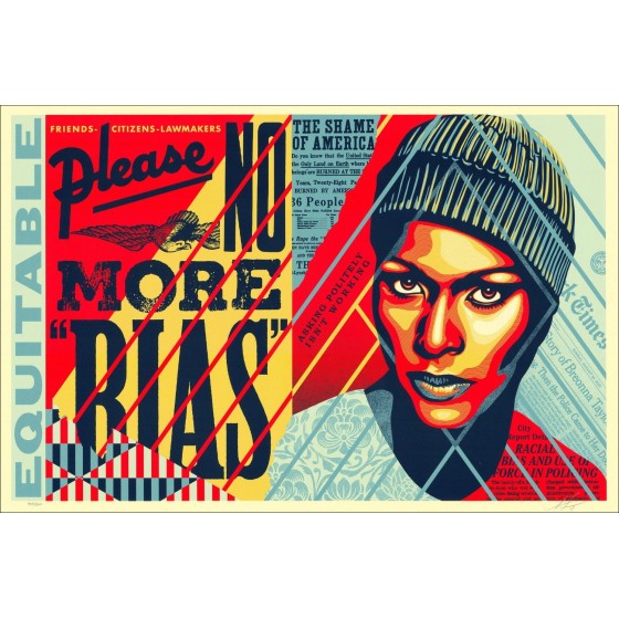 ➤ No más sesgos de Shepard Faisy Obey Silkscreen 2021