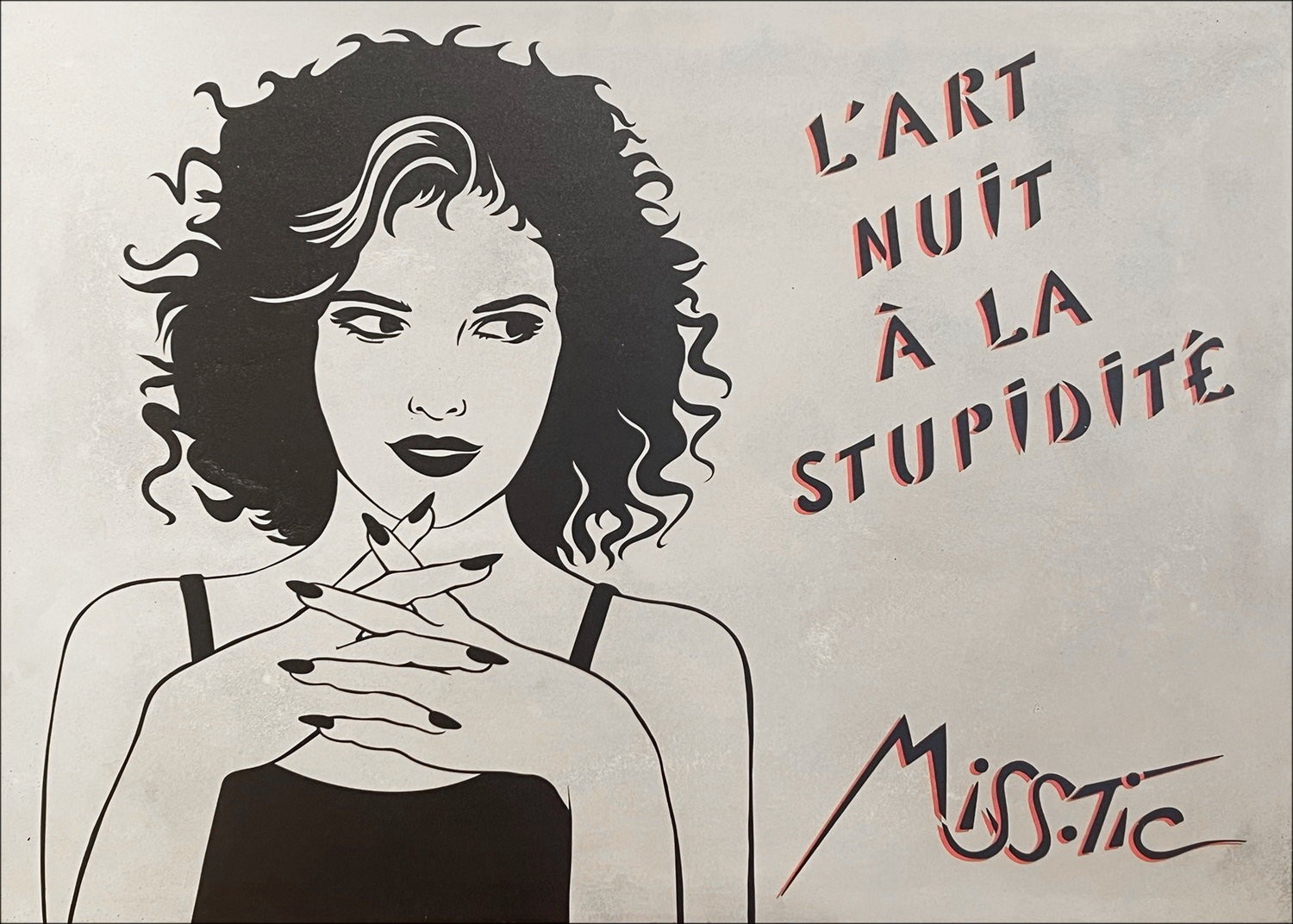 Miss Tic - Impresión concreta "The Art Night en la estupidez" 50x70x4cm - 2022