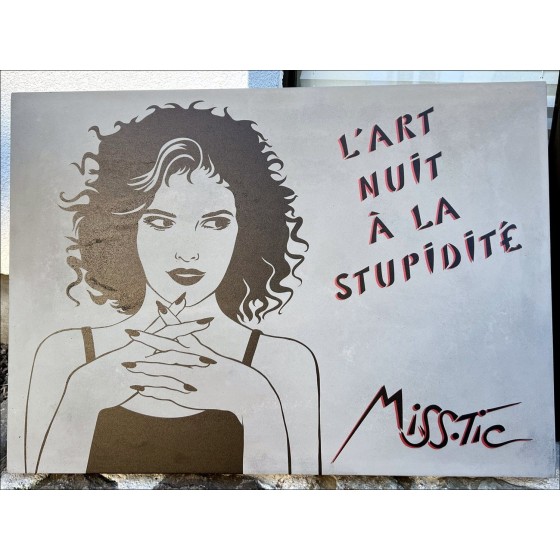 Miss Tic - Concrete afdrukken "The Art Night at Dompidity" 50x70x4cm - 2022