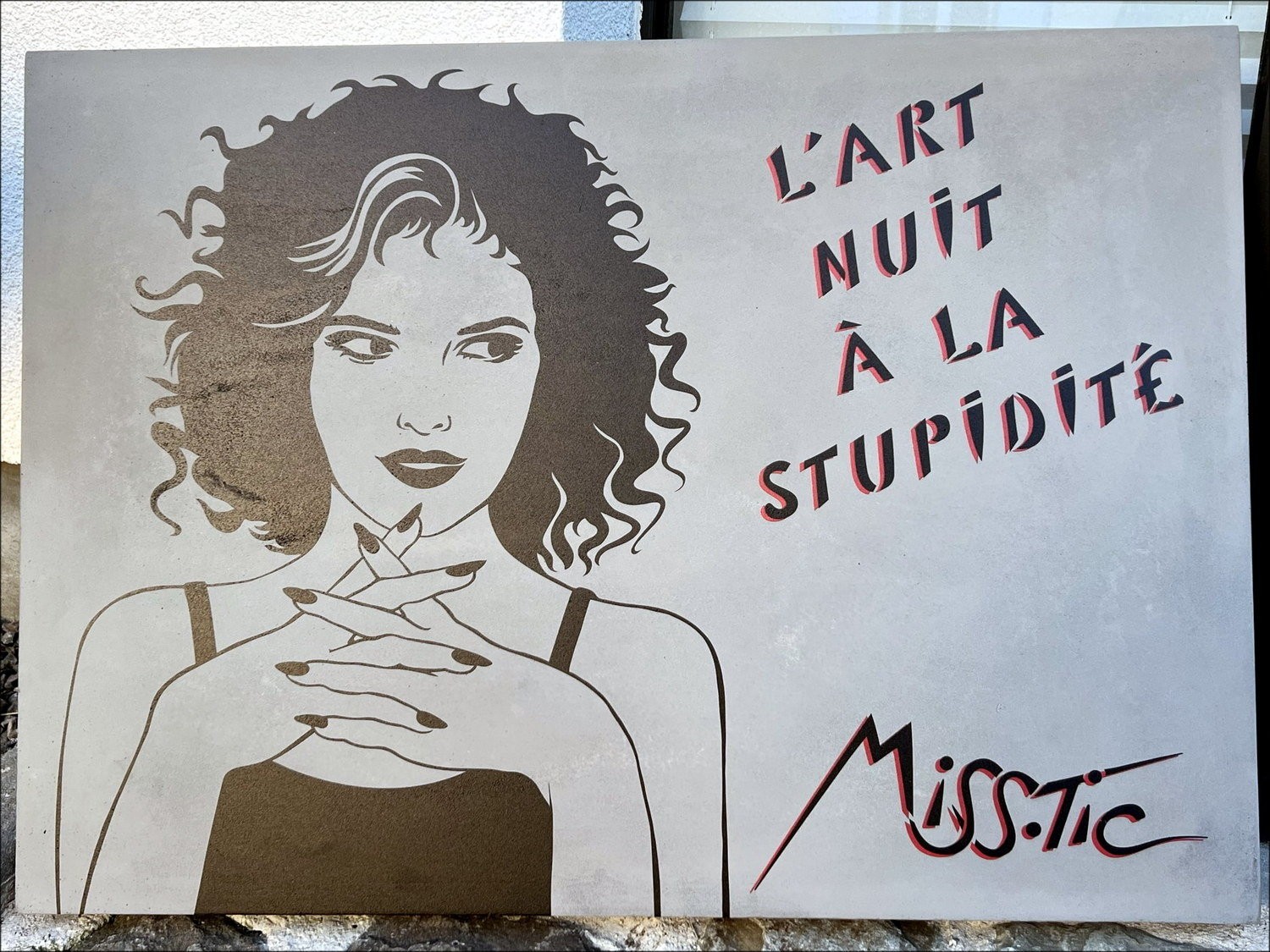 Miss Tic - Concrete afdrukken "The Art Night at Dompidity" 50x70x4cm - 2022