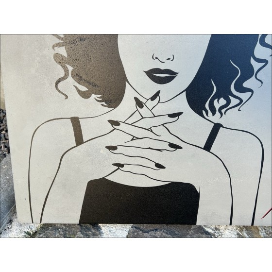 Miss Tic - Betondruck "The Art Night bei Dummheit" 50x70x4cm - 2022