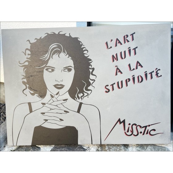 Miss Tic - Impresión concreta "The Art Night en la estupidez" 50x70x4cm - 2022
