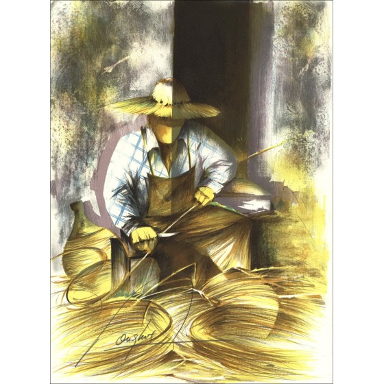 Buy The Basket Maker Raymond POULET Original Lithograph 1984
