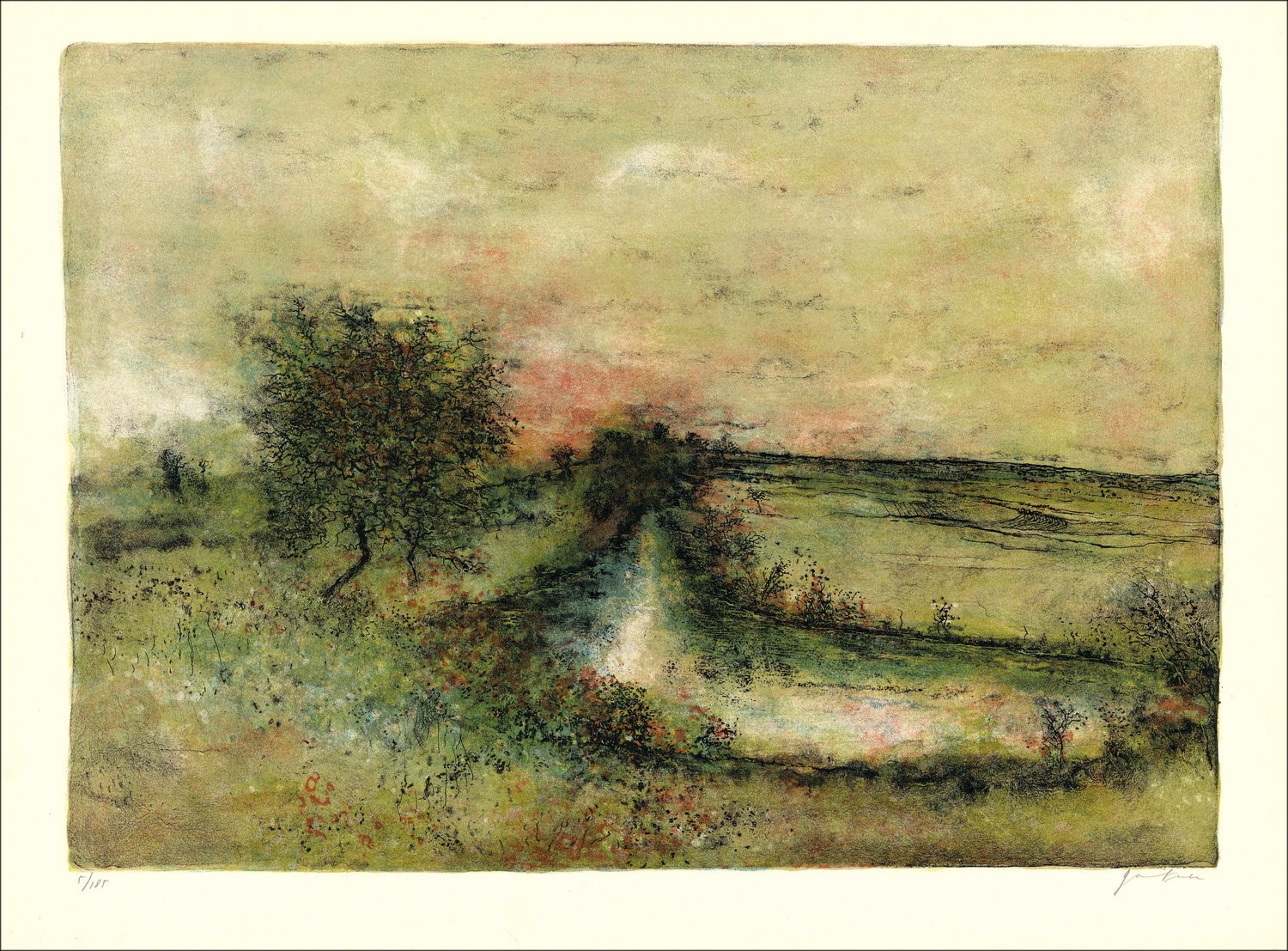 Buy Path in the fields of Bernard GANTNER Original Lithograph
