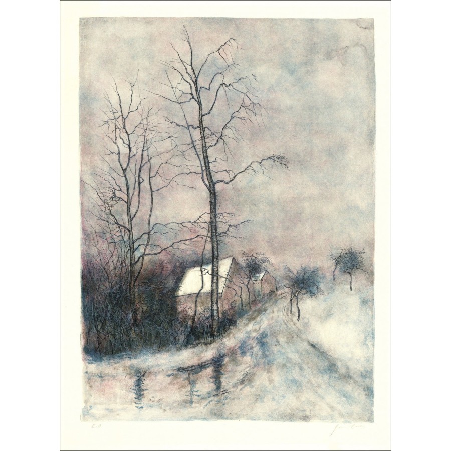 Acheter Hameau enneigé Bernard GANTNER Lithographie originale