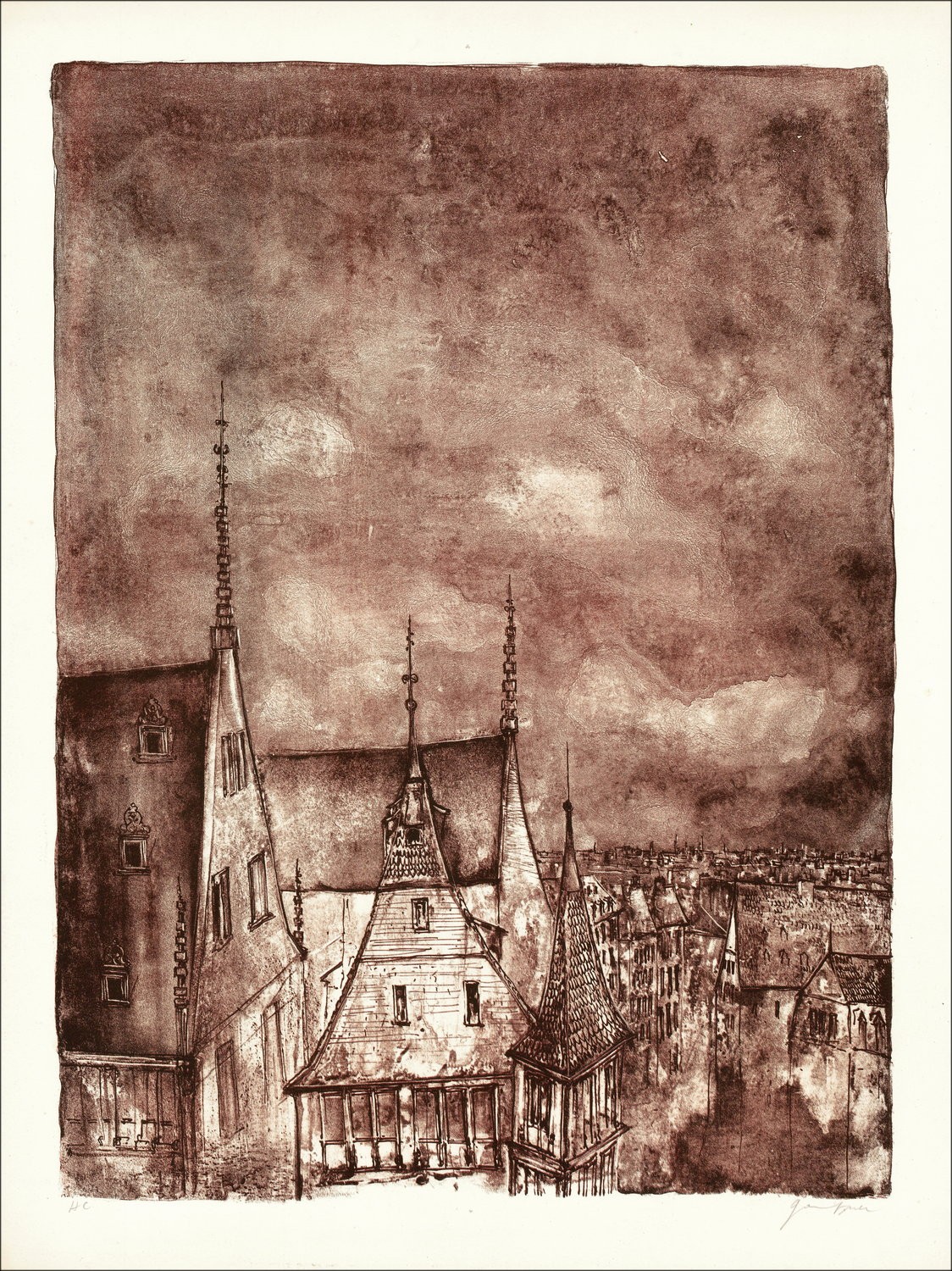 Comprar la ciudad de Bernard Gantner original litografía