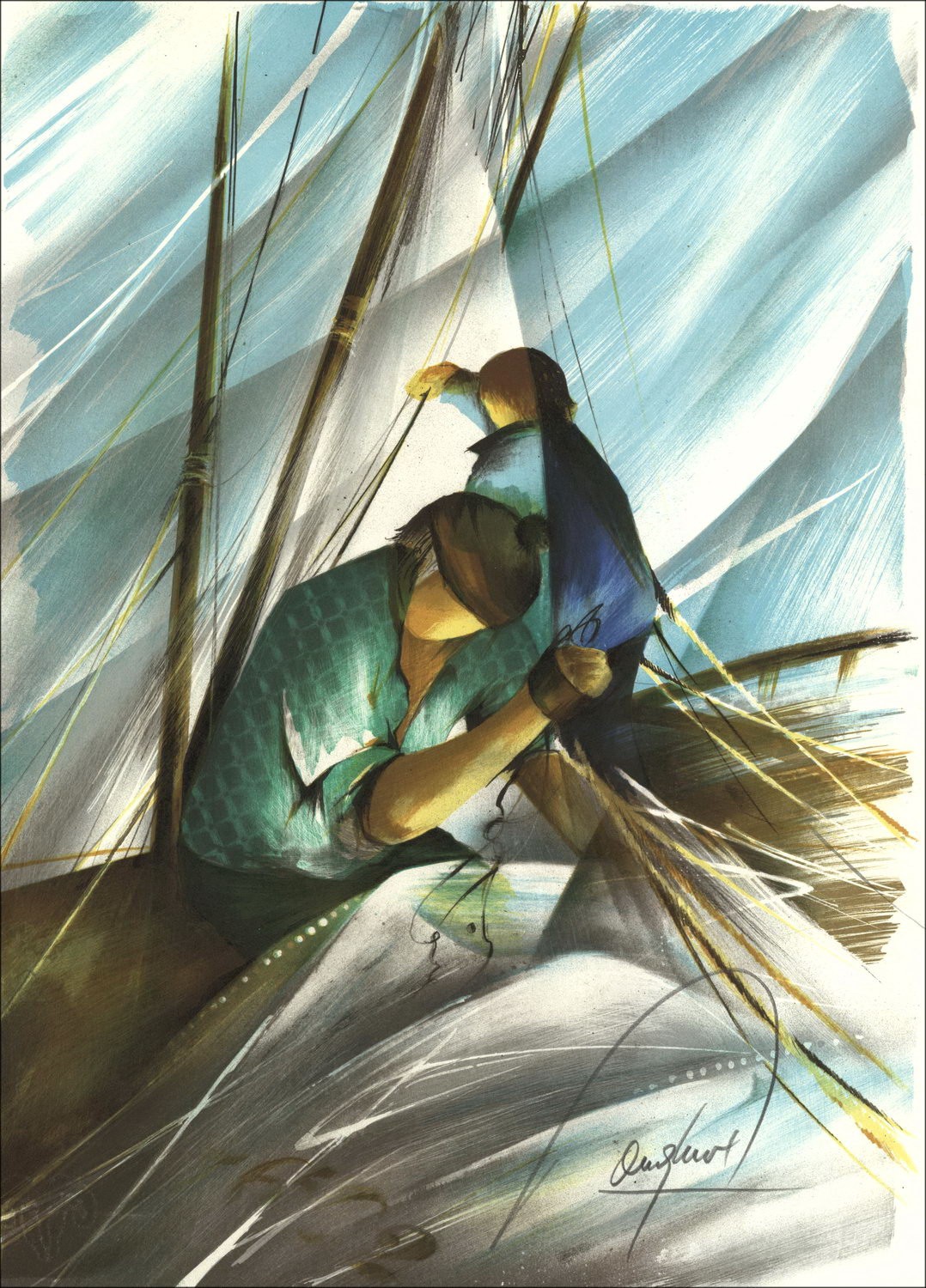 Acquisto Litografia Originale di Raymond POULET "Il Veliero" del 1984