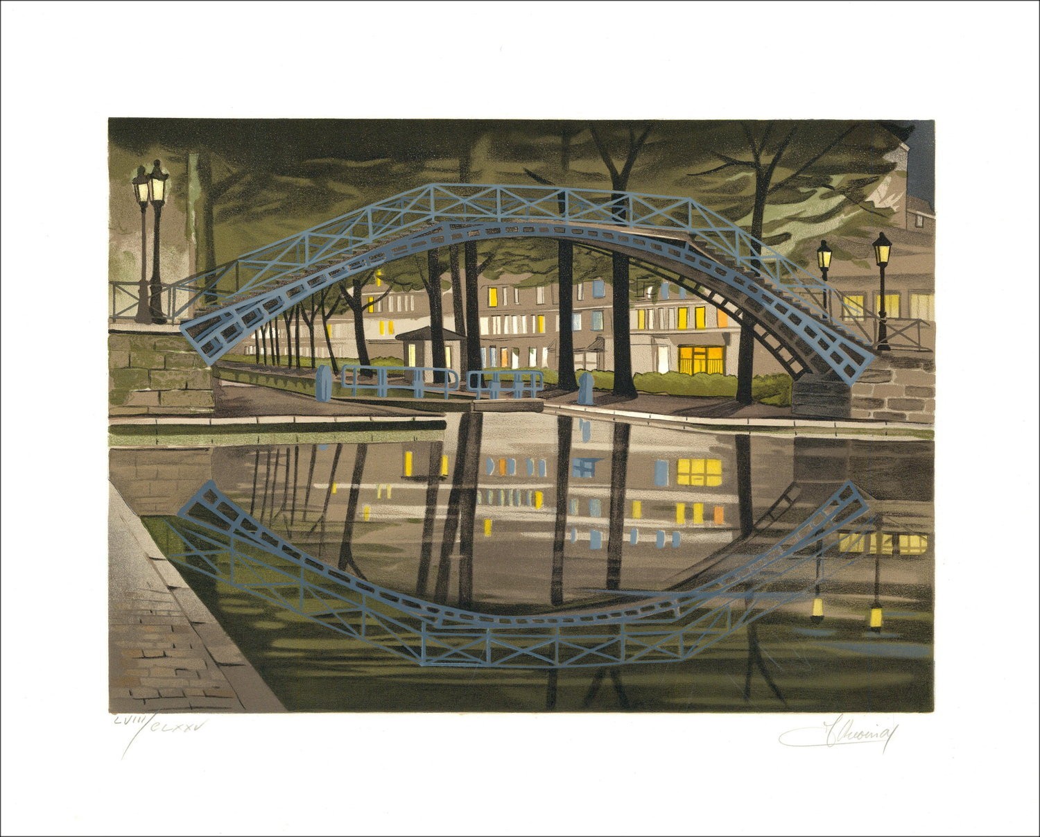 Comprar el canal Saint Martin de Jean Luc Leclête original Litografía 