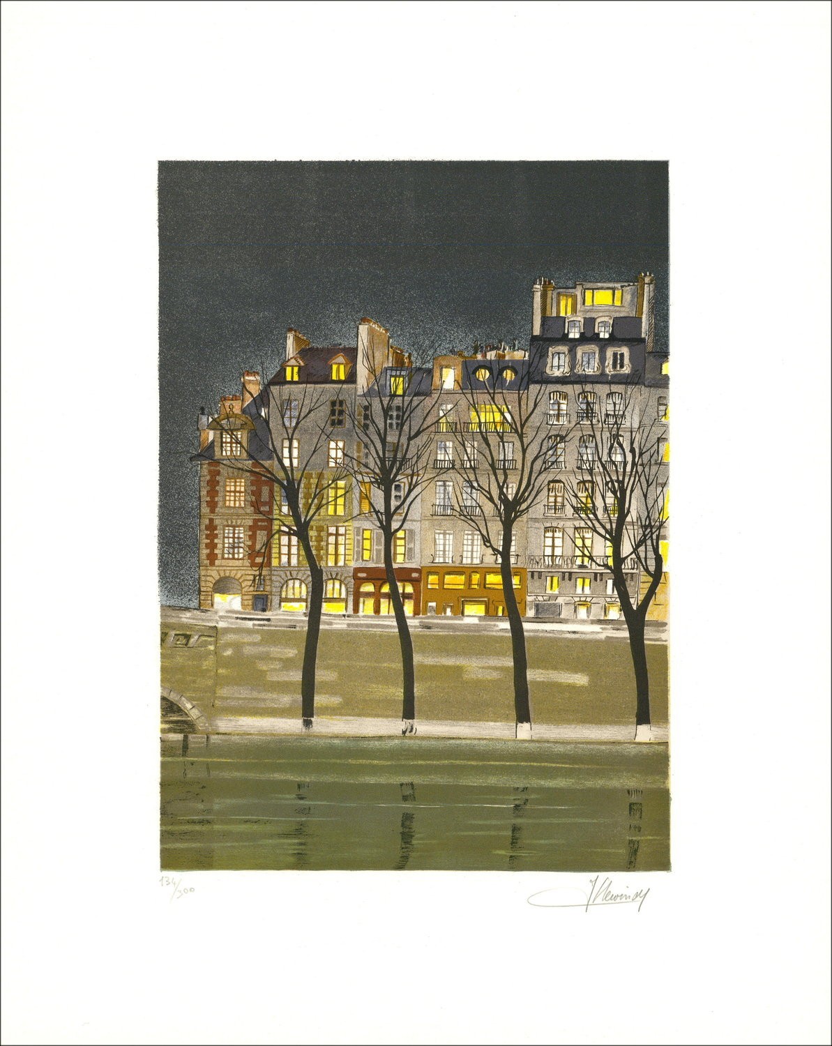 Jean Luc LECOINDRE - Lithographie Originale "Le quai des orfèvres"