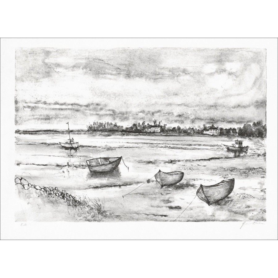➤ Basse marea di Bernard Gantner un litografia originale sulla carta Giappone