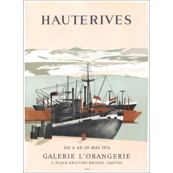 Arnaud d'HAUTERIVES - Lithographie "Expositie Galerie lfra_LatnOrangerie, Nantes" 75x55cm - 1976