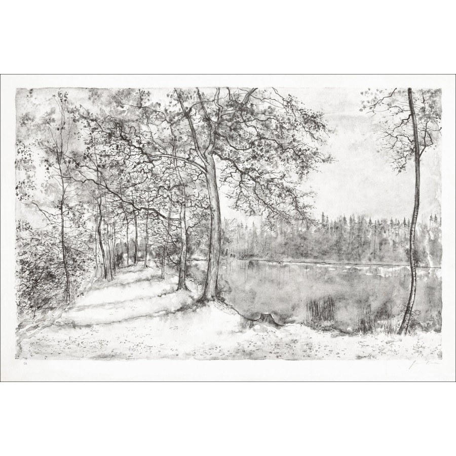 Acquista Bernard Gantner Mountain Lake Litografia originale