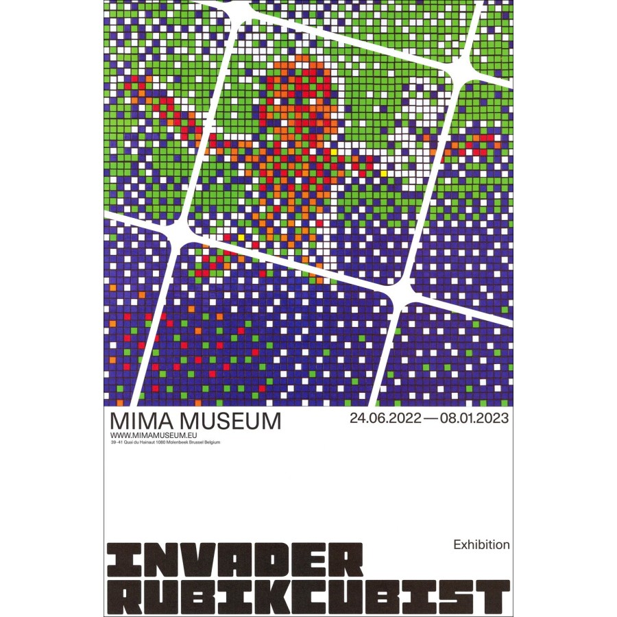 INVADER Poster Exhibition Rubikcubist in vendita