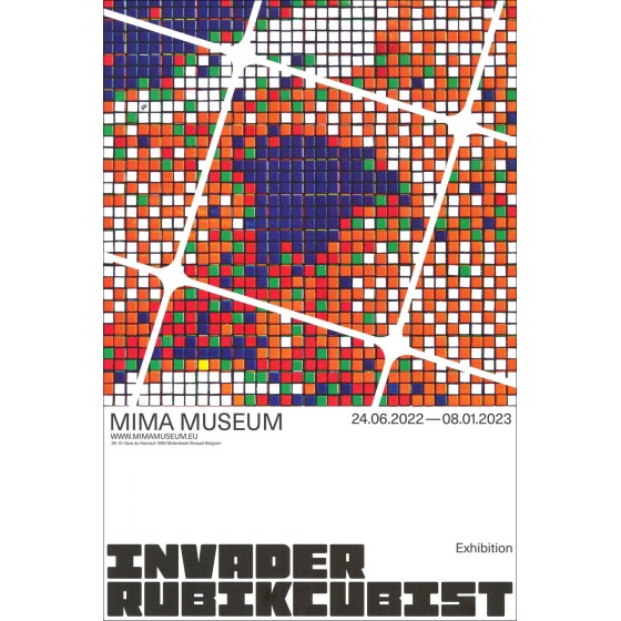 ▶ ︎ Poster INVADER Van de tentoonstelling Rubikcubist 2023