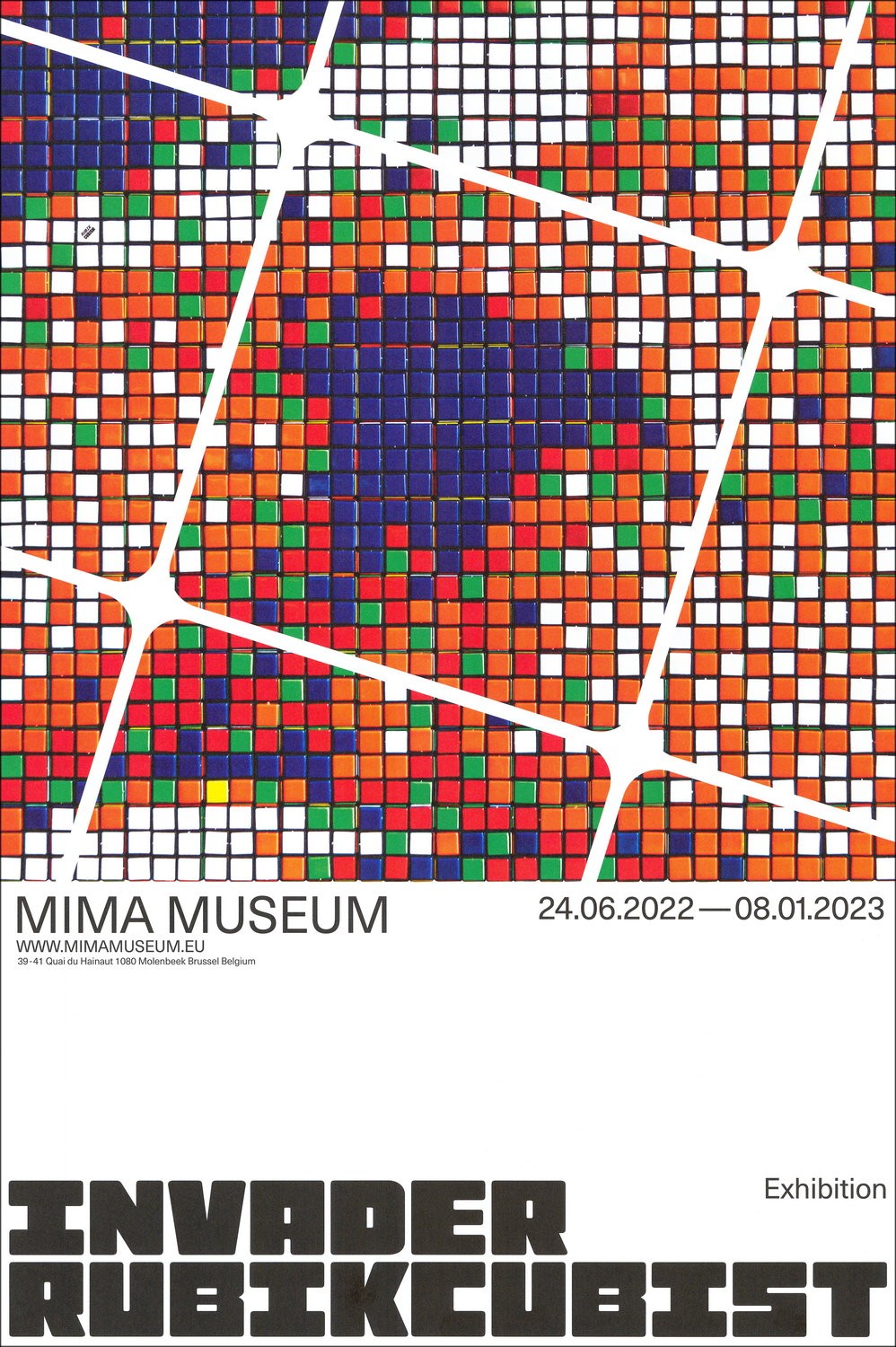 Poster INVADER of the exhibition RUBIKCUBIST 2023