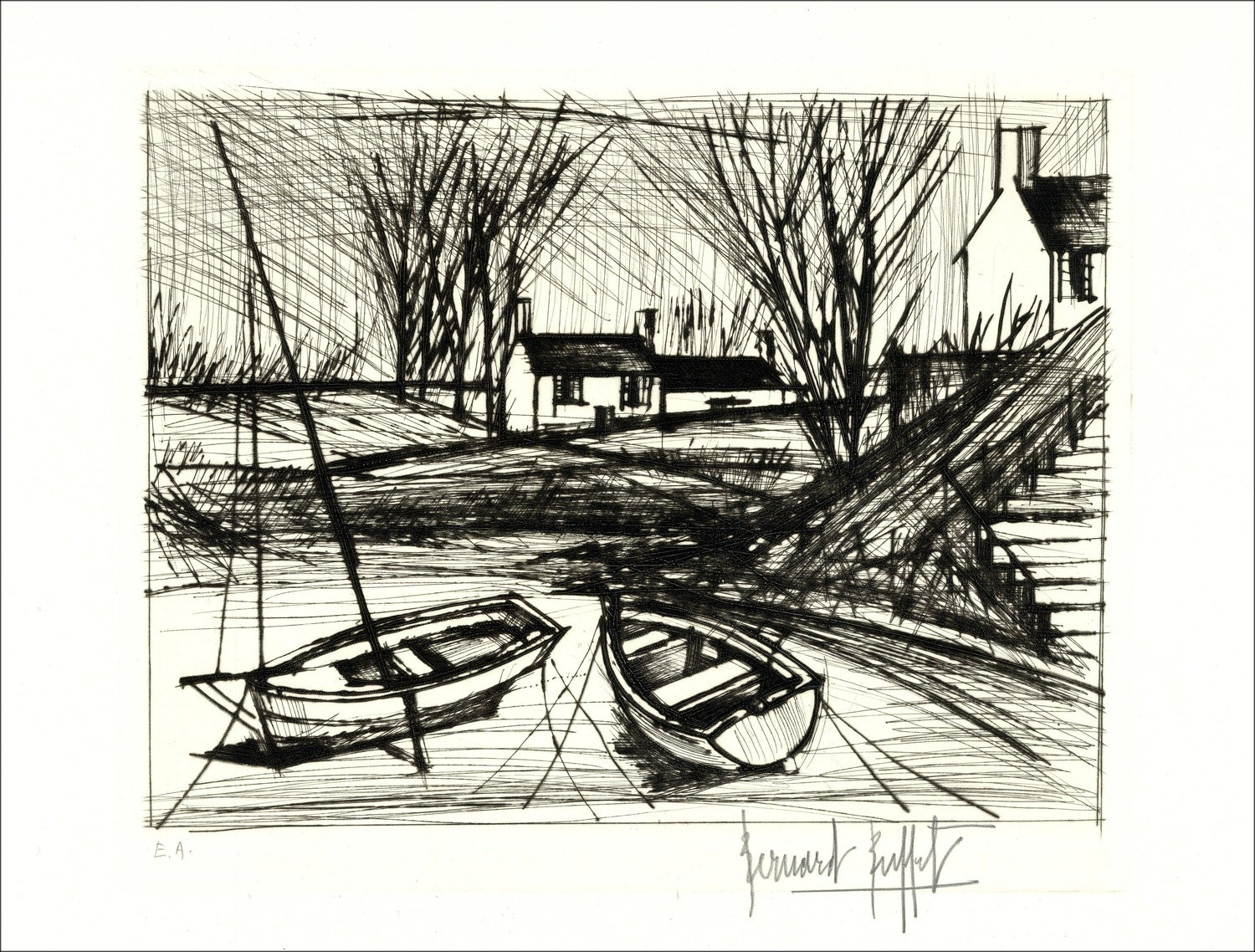 Buffet 'Environs des Pont-Neufs' - Gravure Originale Certifiée, 1979