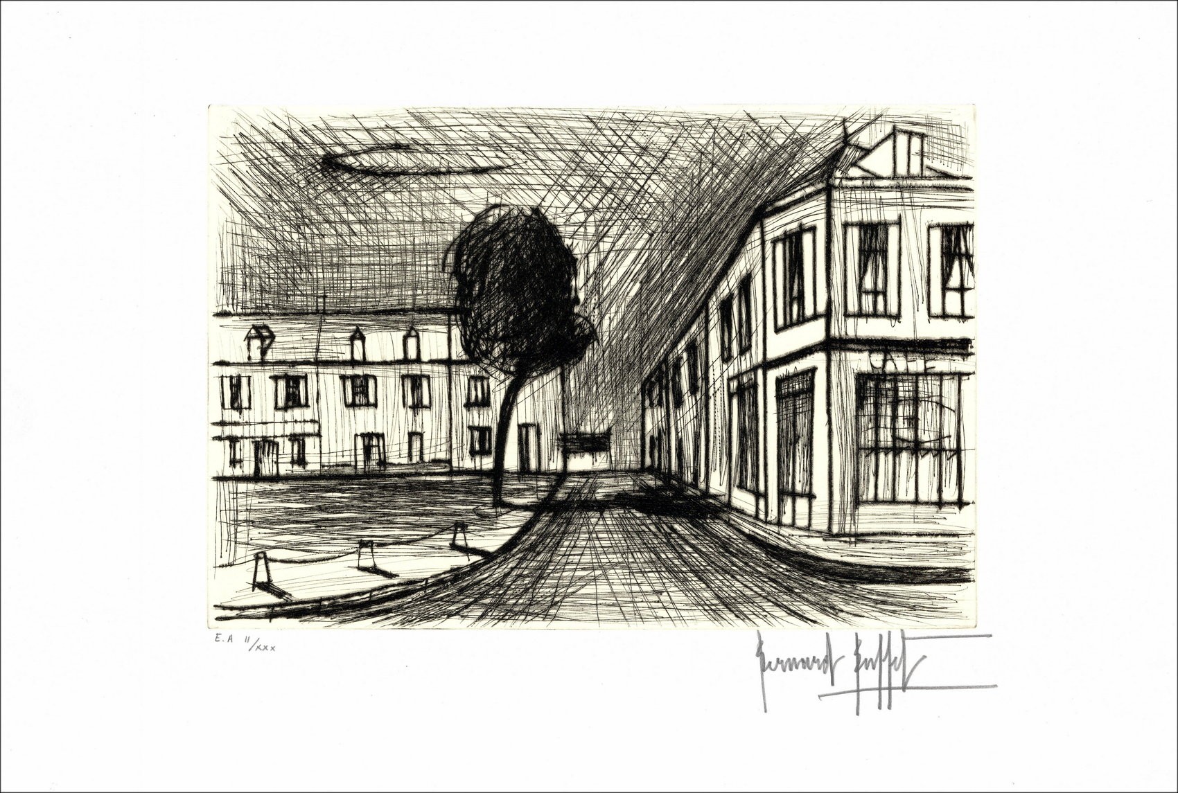 Bernard Buffet - Originalgravur "Kaffee" 38x56cm - 1985
