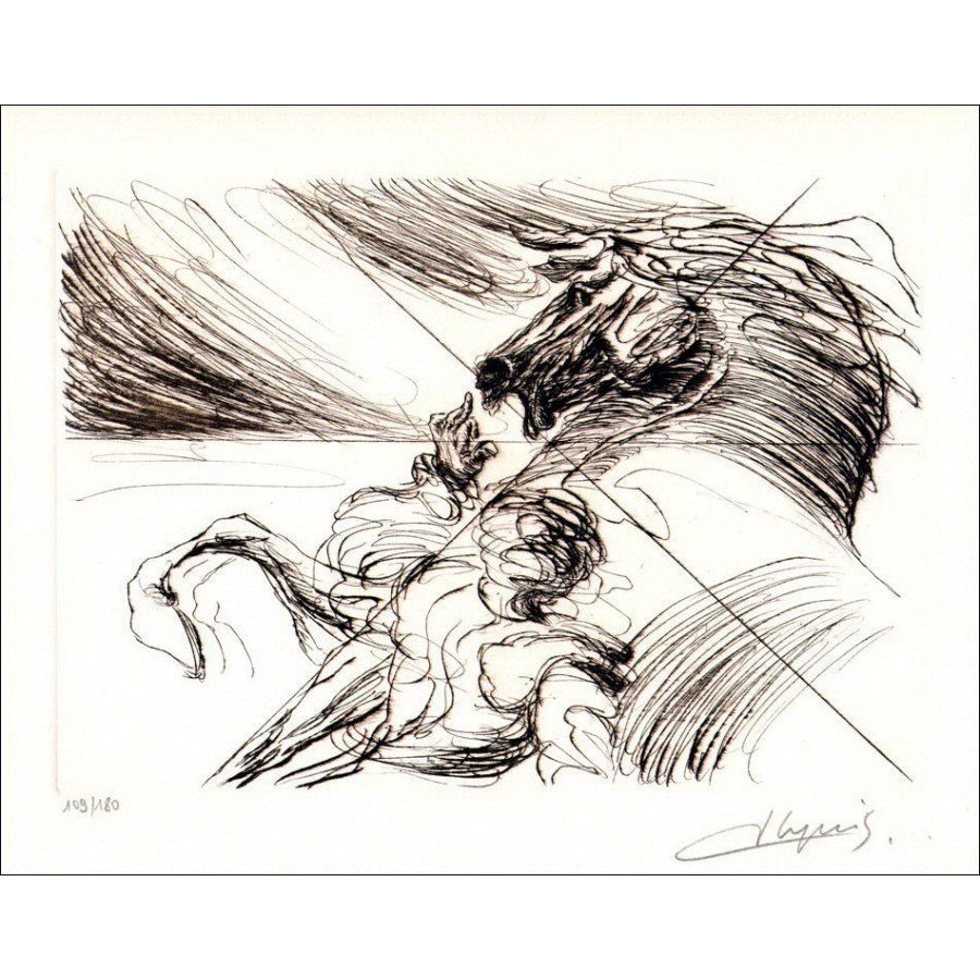 Jean Dupuis - Original-Lithographie "Wildes Pferd"