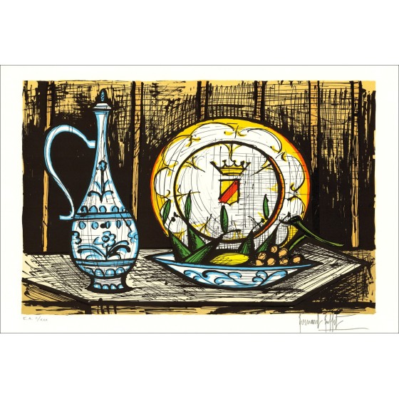 Bernard Buffet 'Les Facece' 1988 - Original-zertifizierte Lithographie