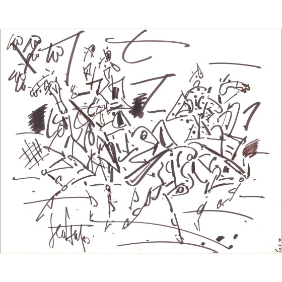 Gen Paul - Originalzeichnung in Tinte "The Horsemen" 49x61cm