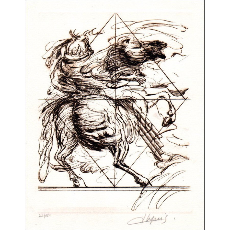 Jean DUPUIS - Lithographie Originale "Le Cavalier"