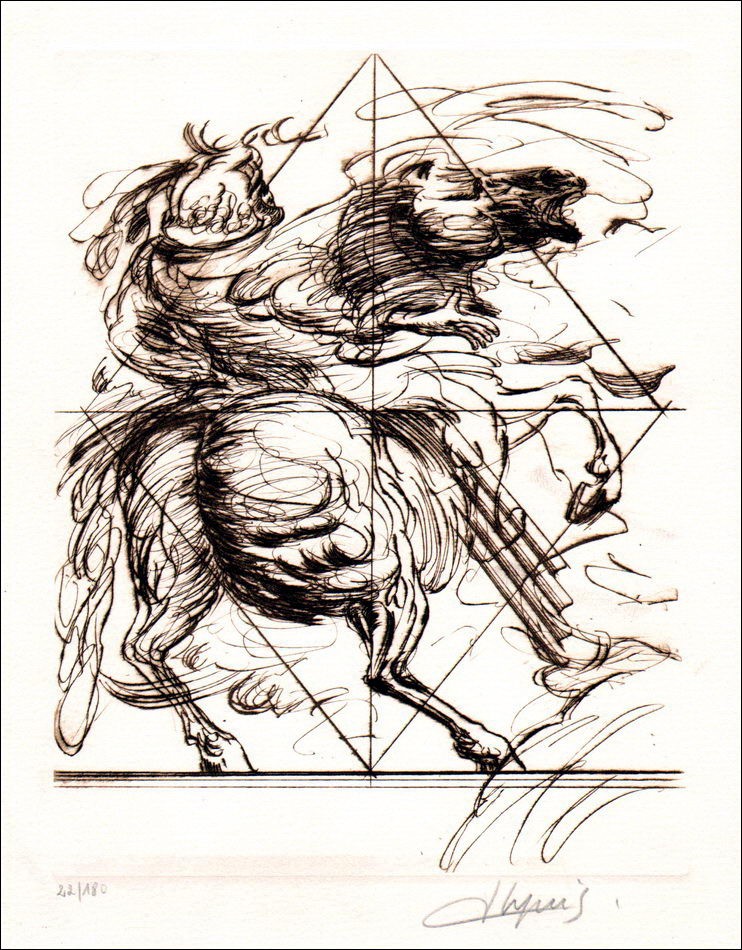 Jean Dupuis - Litografía original "The Cavalier"