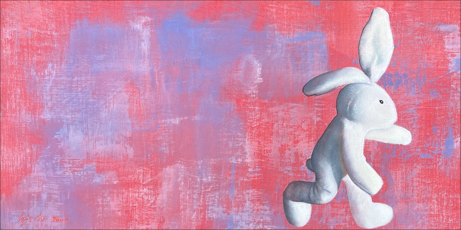 Thierry Bisch - Canvas Painting "The Rabbit" 40x80cm, lavoro disponibile per la vendita