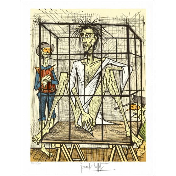 Koop Don Quixote in Cage Original Litho BUFFET Bernard