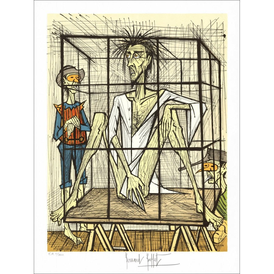 Kaufen Sie Don Quijote im Käfig Original-Lithographie BUFFET Bernard