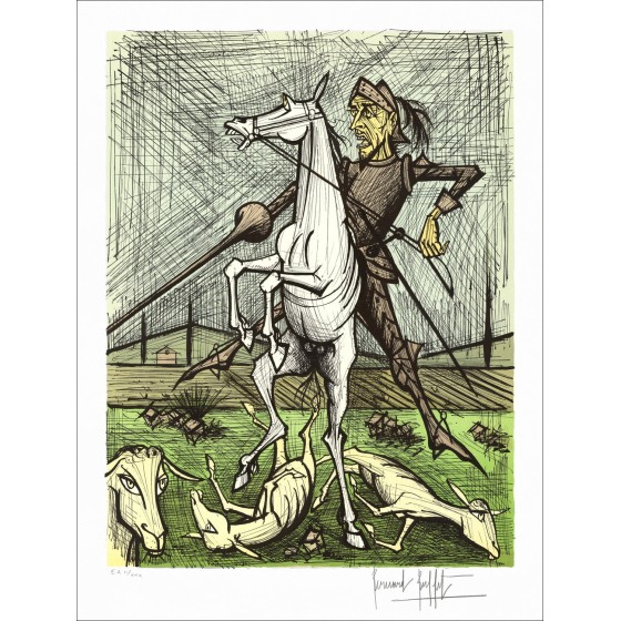 Kaufen Sie die Lithographie Bernard Buffet Don Quijote The Sheep's Herde 1989