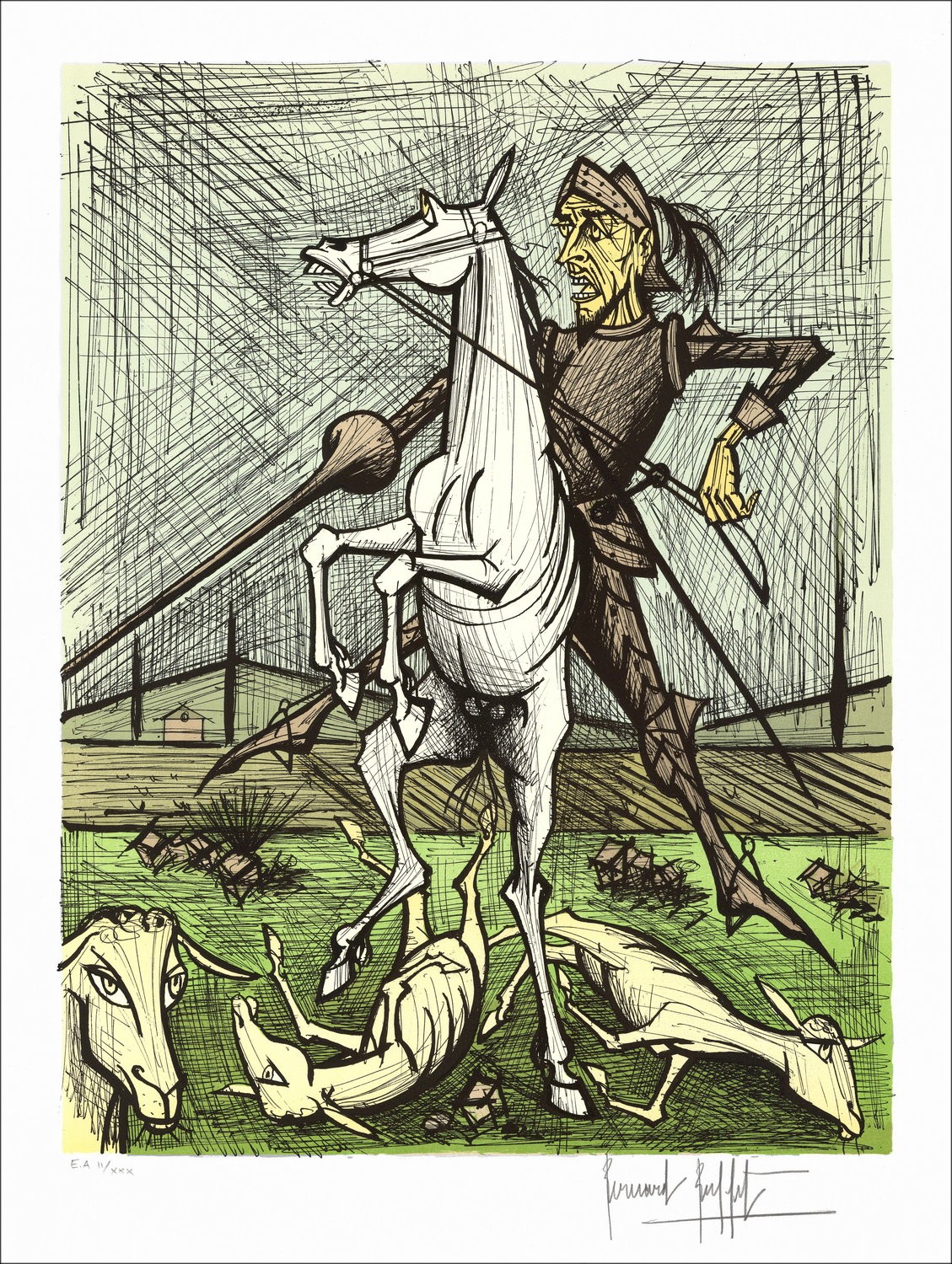 Comprar Litografía Bernard Buffet Don Quijote The Sheep's Herd 1989
