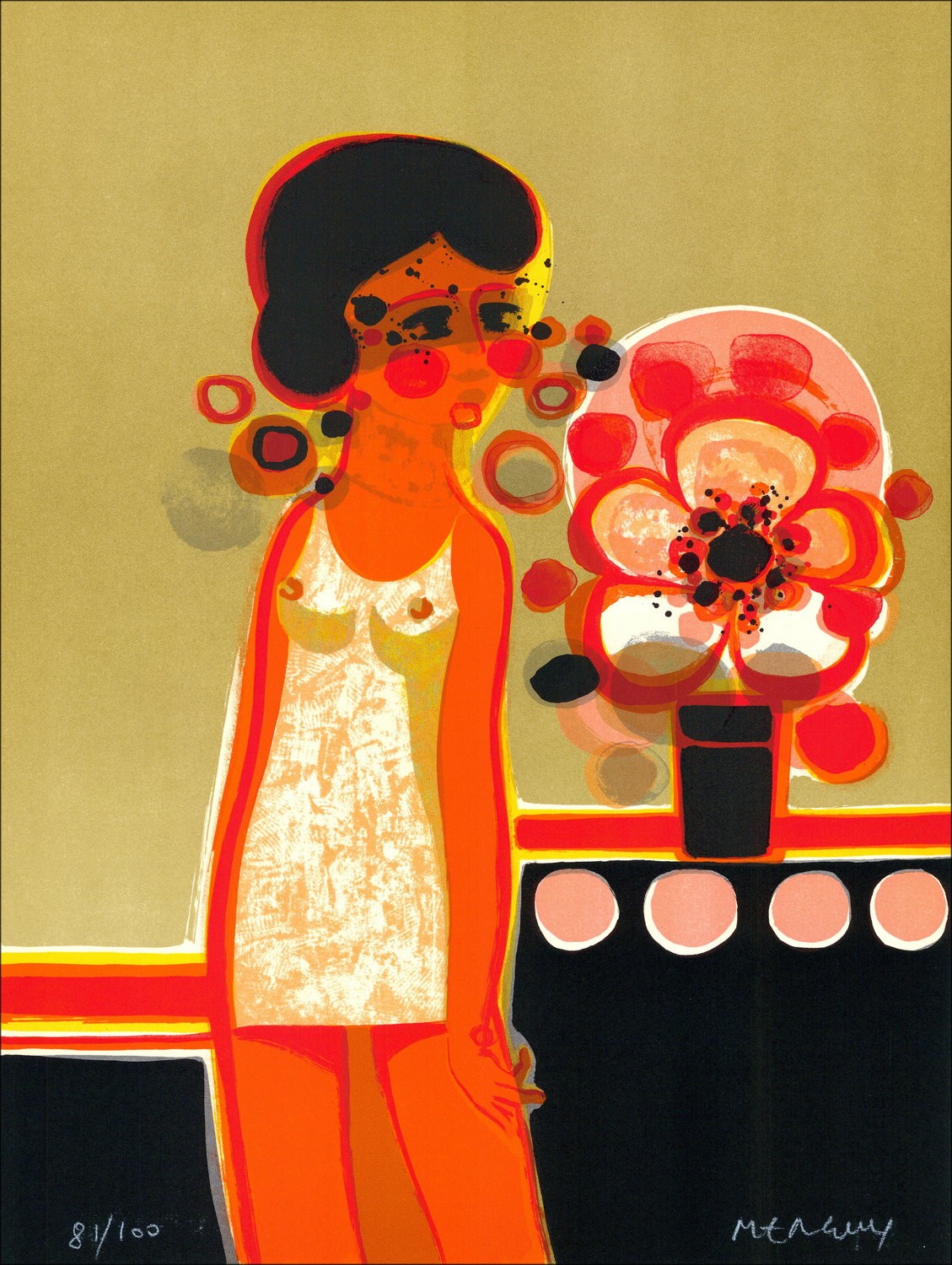 Original Lithograph Frédéric MENGUY Angelics V
