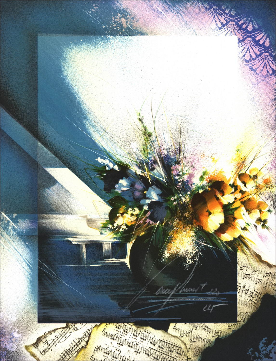Acheter Bouquet au vase noir Raymond POULET Lithographie Originale 
